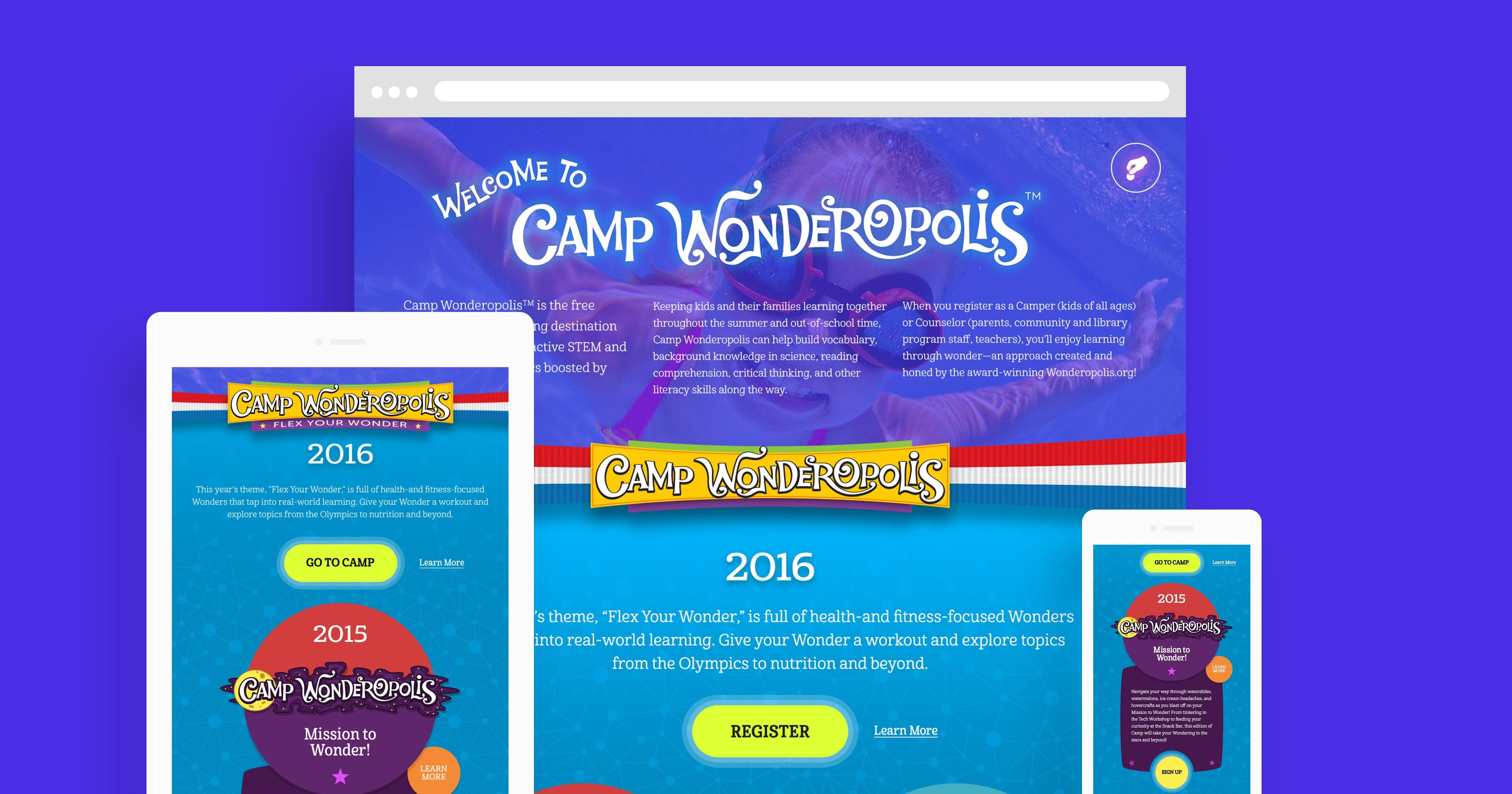 Camp Wonderopolis Portal on various resolutions