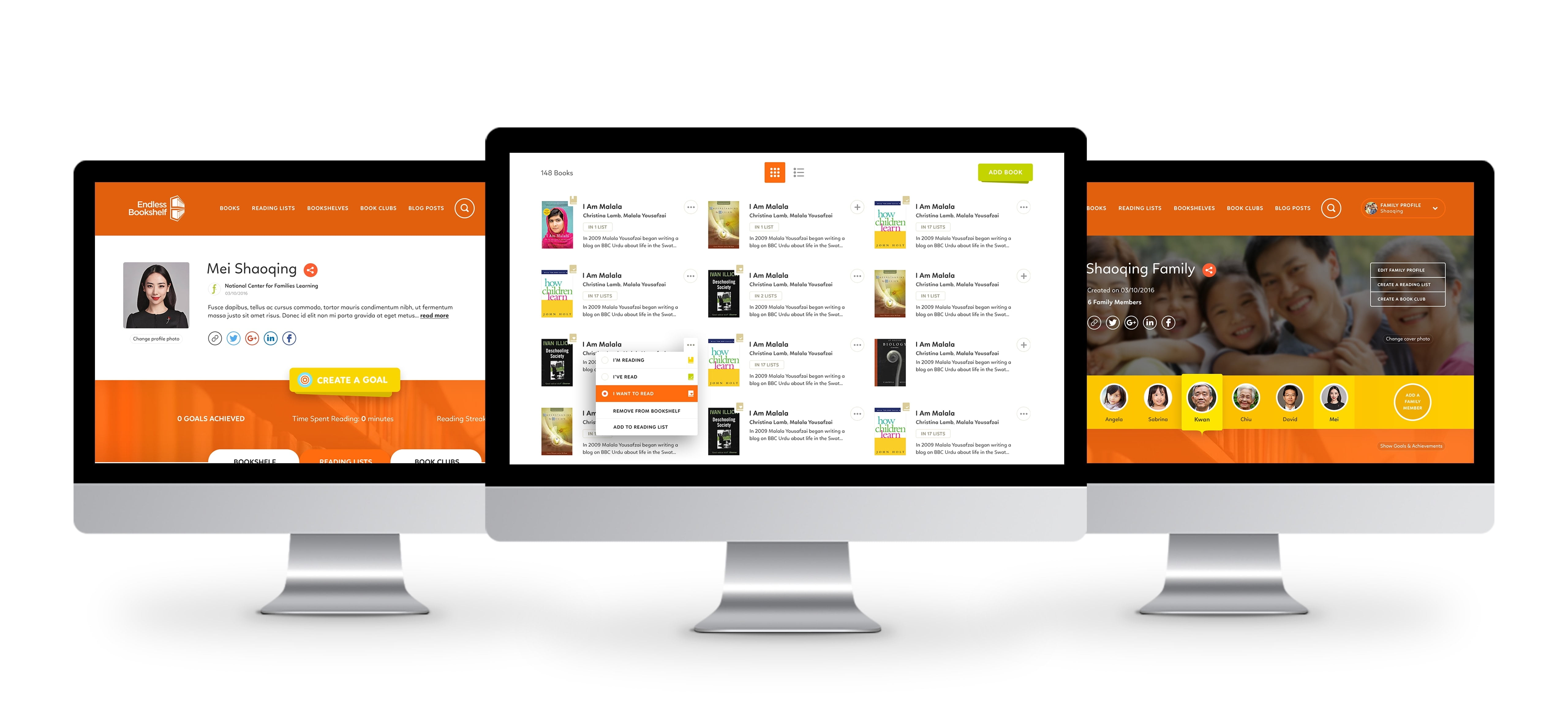 endless bookshelf on imacs