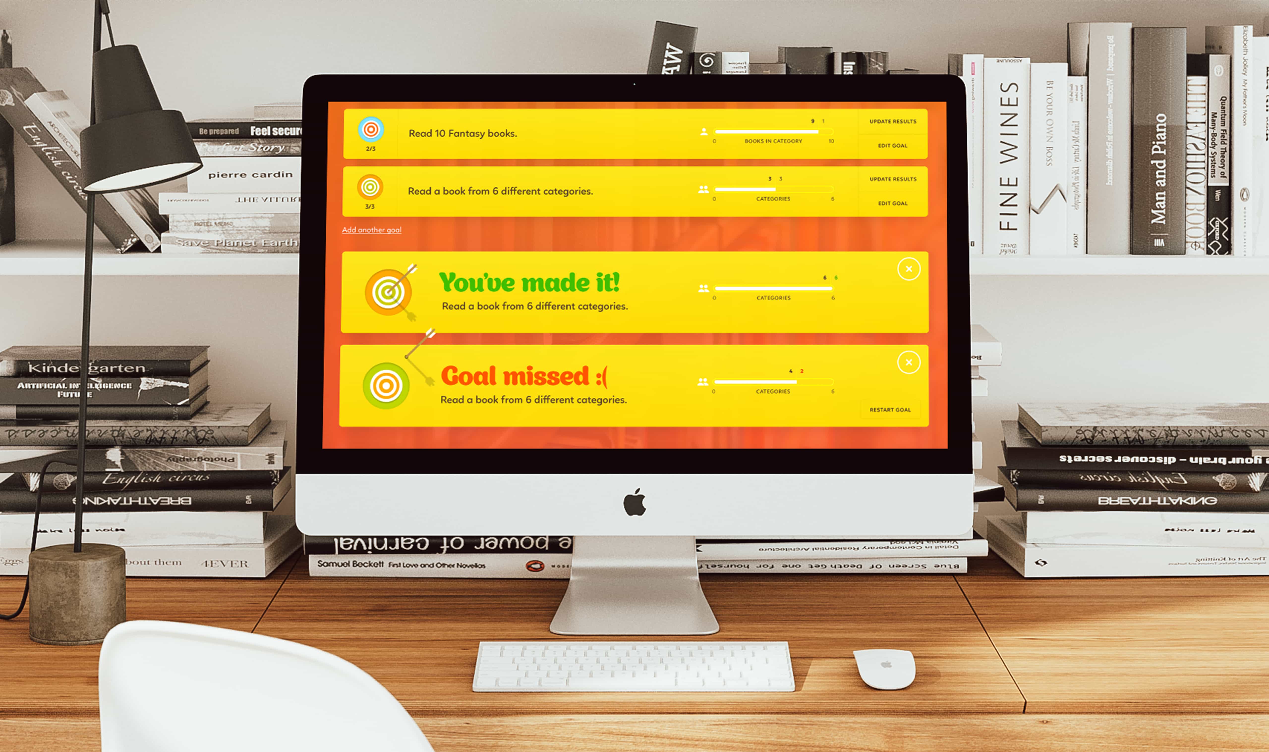 endless bookshelf goal messages