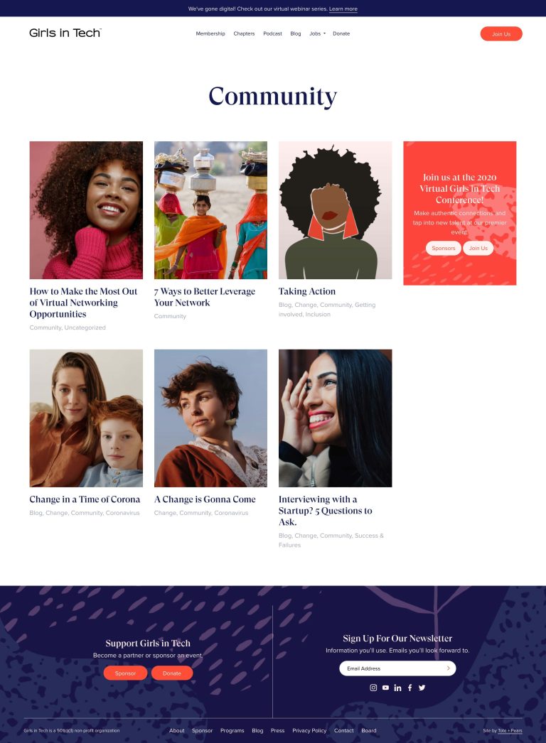 Girls In Tech Blog Design