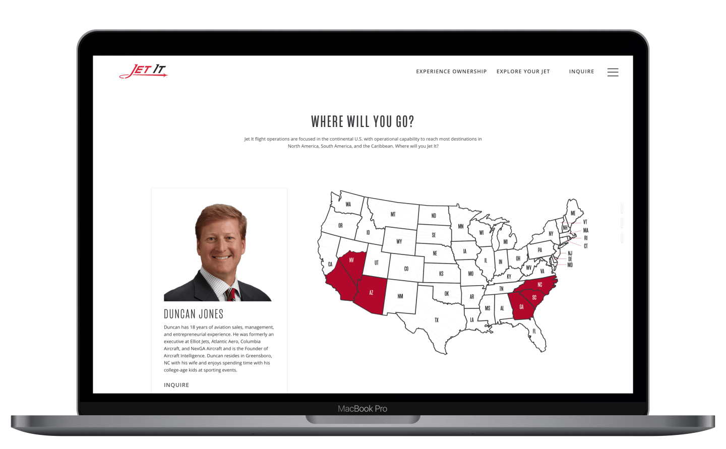 Jet It - Locations page