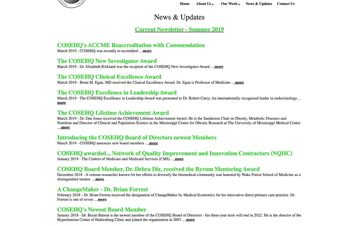 COSEHQ News and Updates