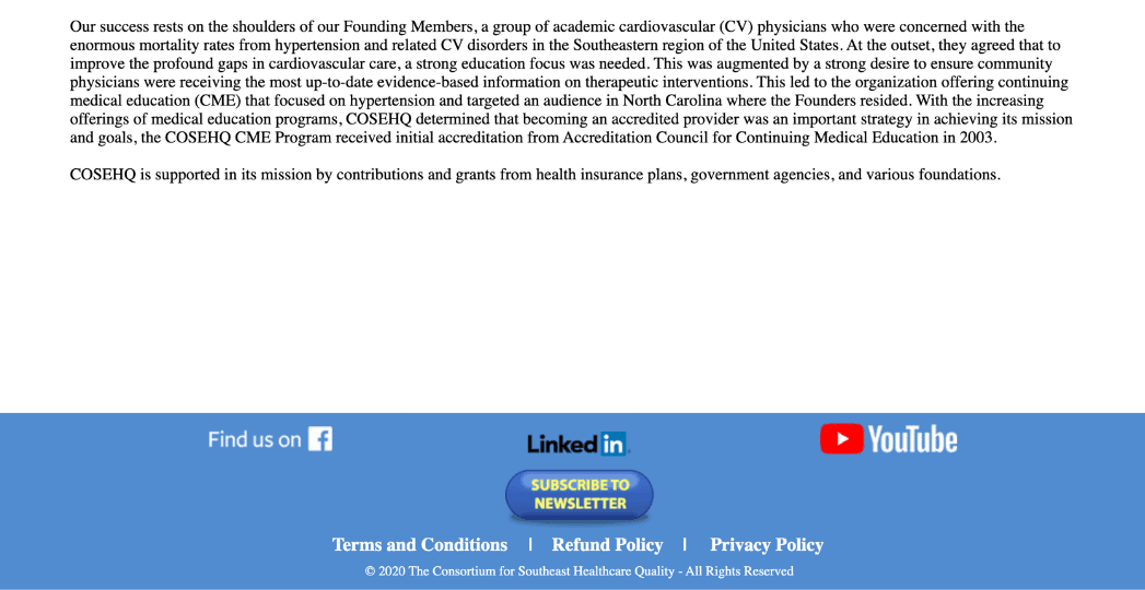 COSEHQ old site - white space