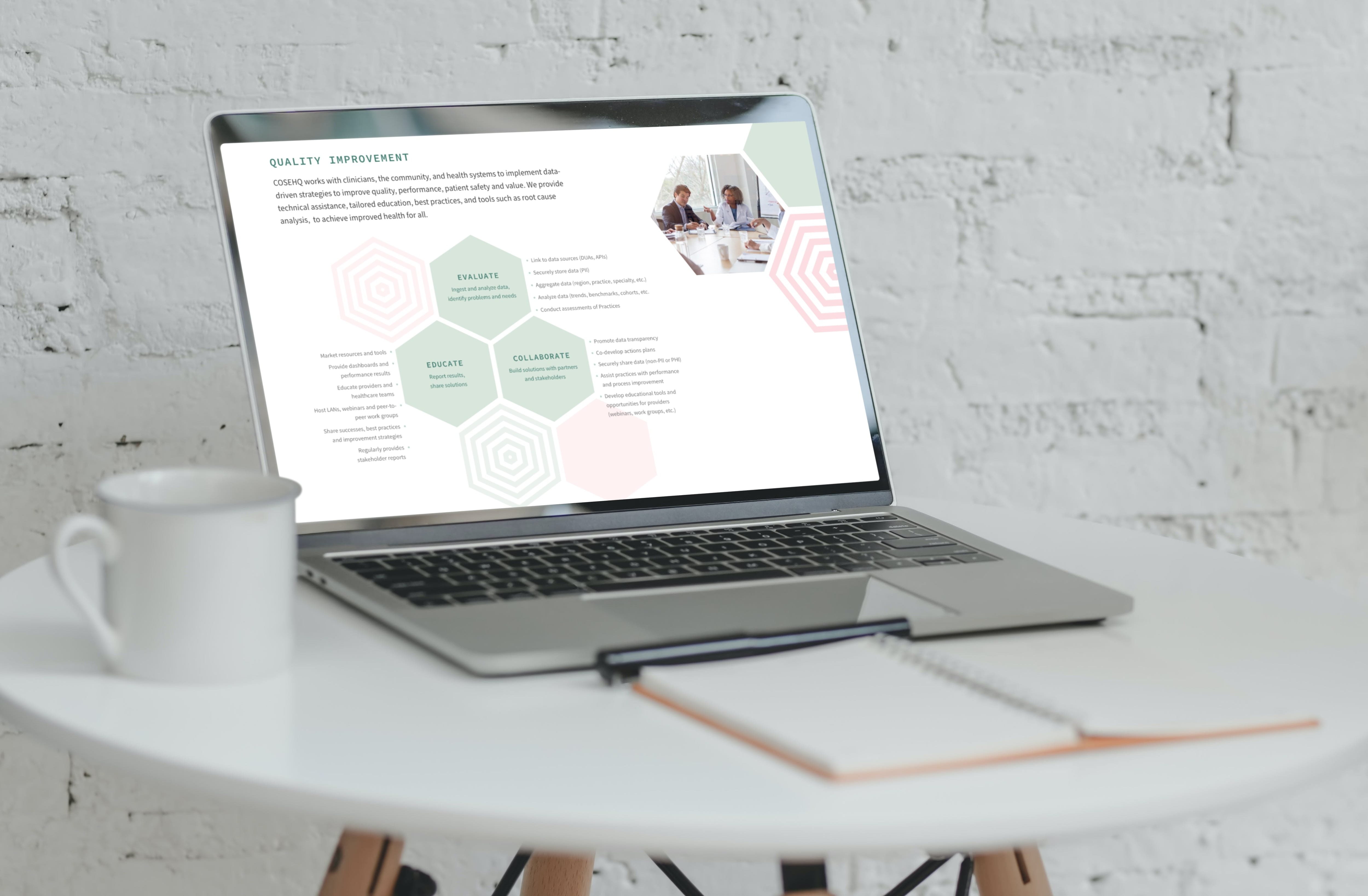 COSEHQ interior page design on Mac